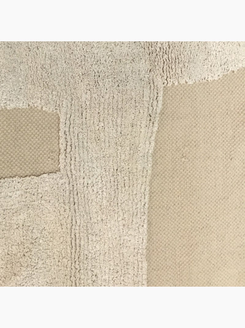 Future Home - Tapis déco à franges abstrait en coton Beige - Kiabi