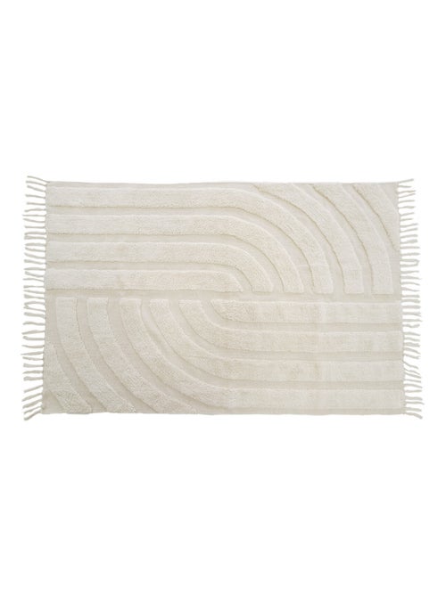 Future Home - Tapis déco à franges en coton tufté - Kiabi