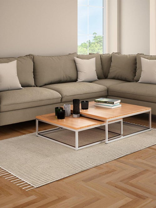 Future Home - Tapis déco à franges en jute et coton - Kiabi