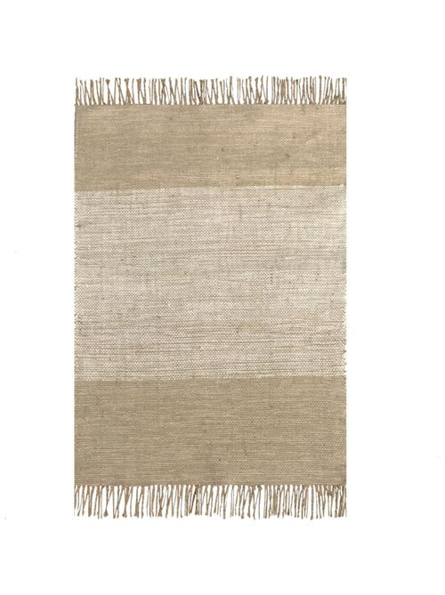 Future Home - Tapis déco à franges en jute et coton - Kiabi
