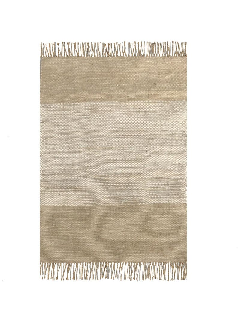 Future Home - Tapis déco à franges en jute et coton Beige - Kiabi