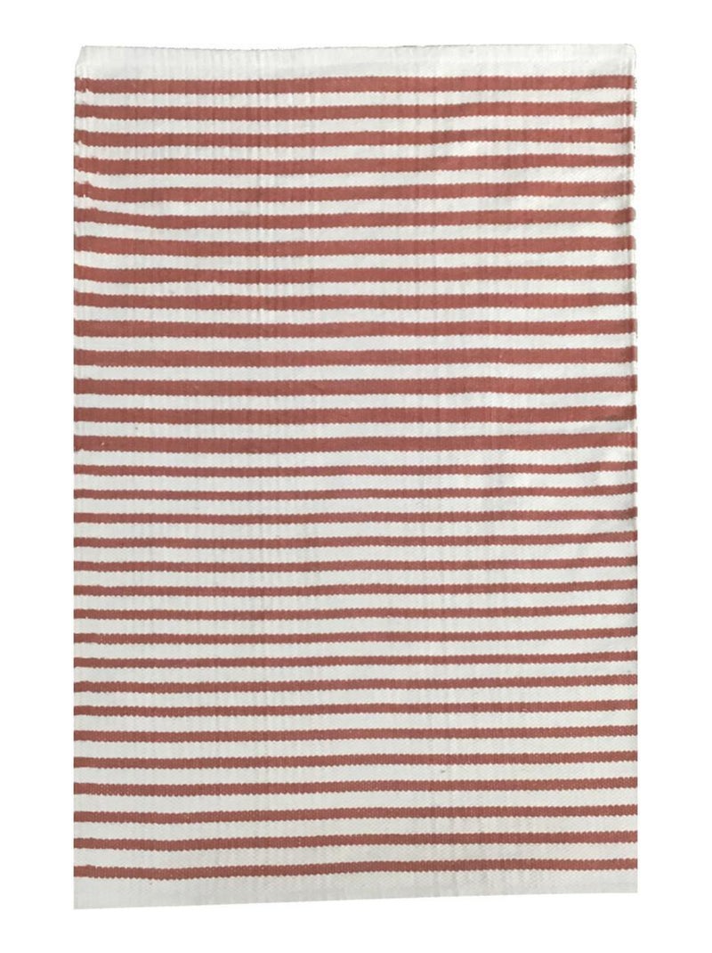 Future Home - Tapis déco à rayures en coton Blanc Rouge - Kiabi