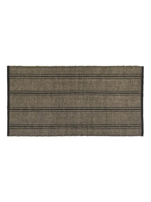 Future Home - Tapis déco à rayures en coton et jute - Kiabi