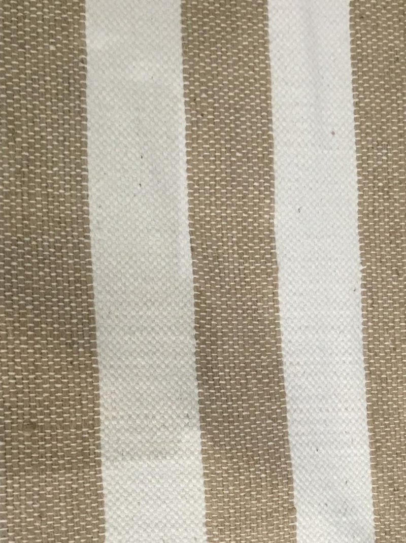 Future Home - Tapis déco à rayures en jute et coton Beige - Kiabi