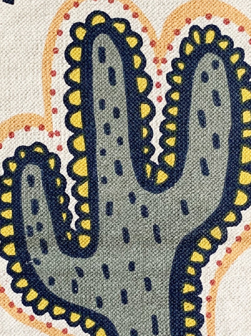 Future Home - Tapis déco enfant cactus en coton tissé Blanc - Kiabi