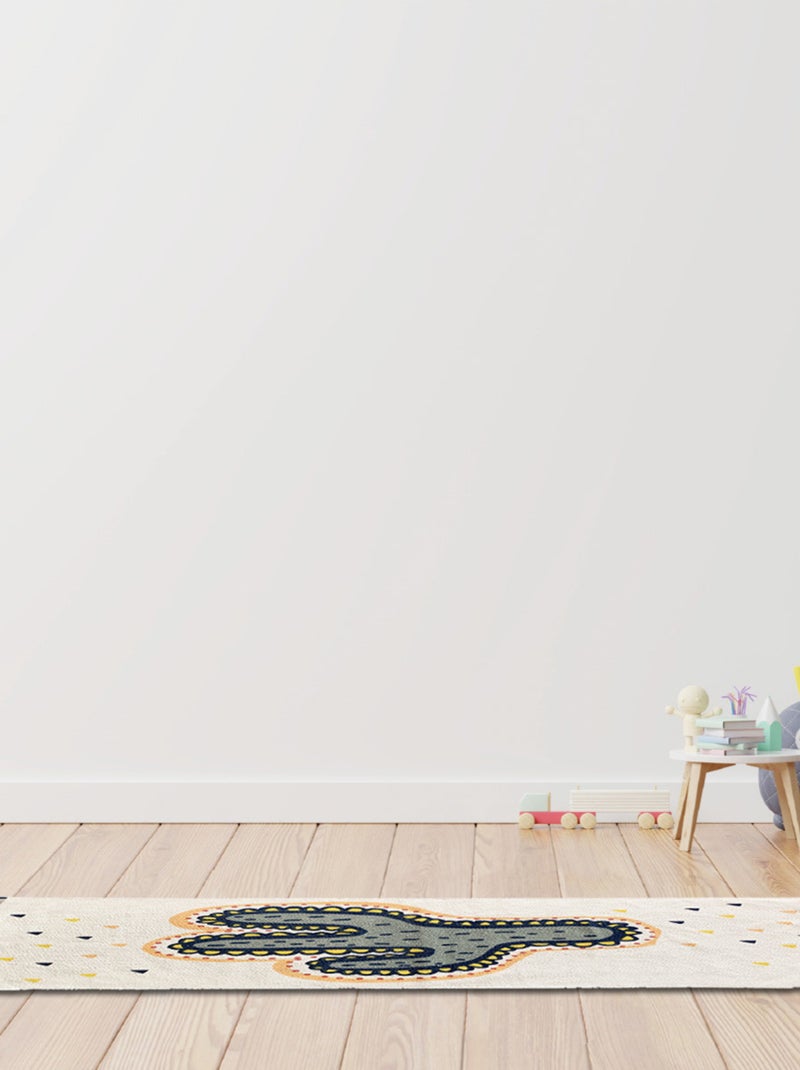 Future Home - Tapis déco enfant cactus en coton tissé Blanc - Kiabi