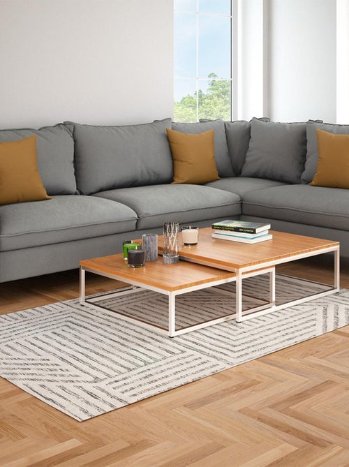 Future Home - Tapis déco géométrique en coton - Kiabi
