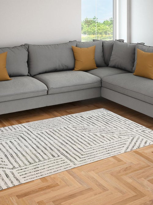 Future Home - Tapis déco géométrique en coton - Kiabi