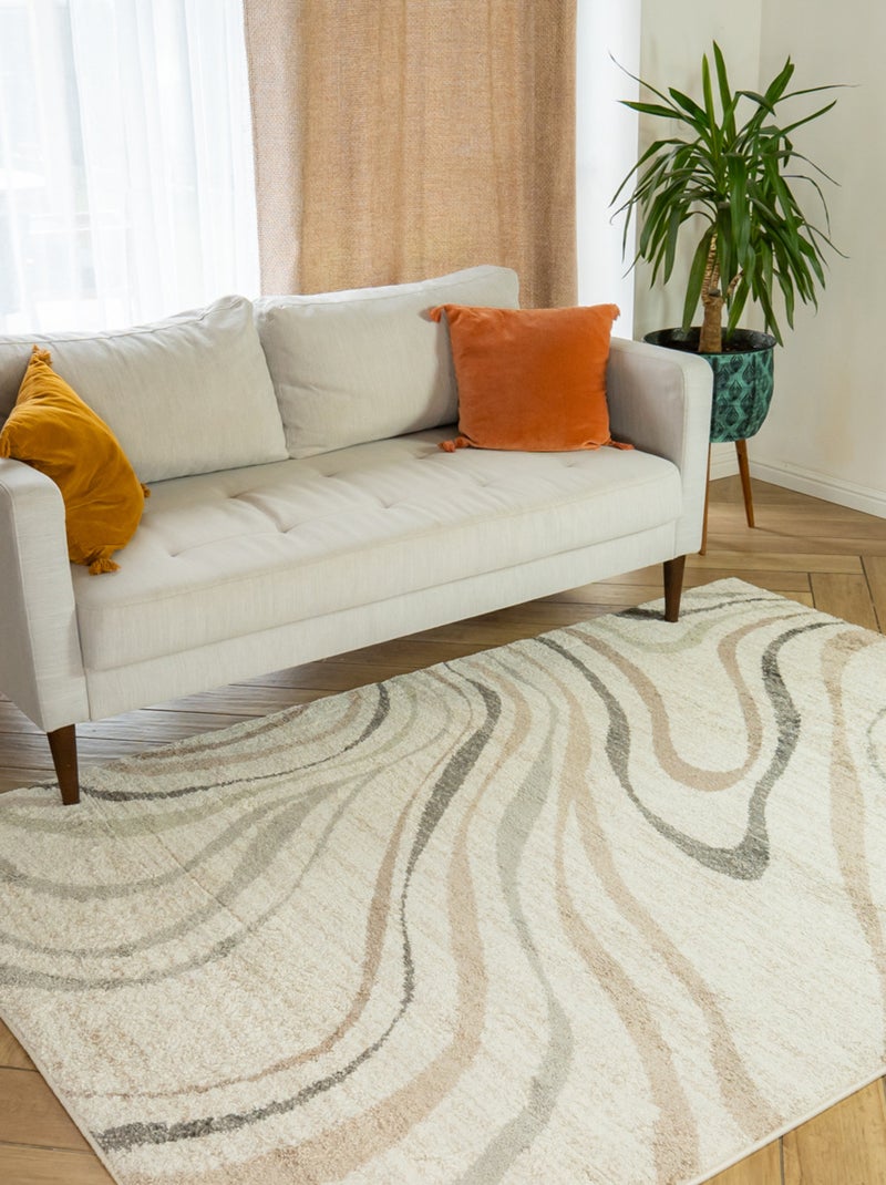 Future Home - Tapis déco intérieur design abstrait Beige - Kiabi