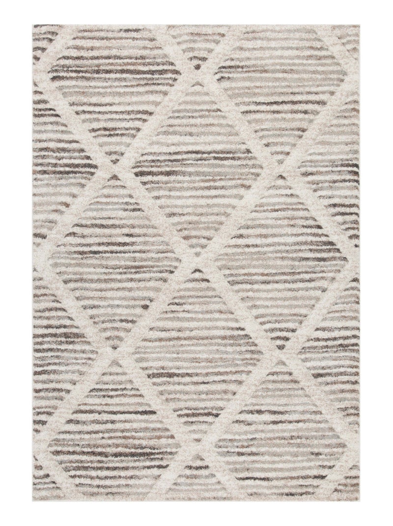Future Home - Tapis déco intérieur style berbère losanges Beige - Kiabi