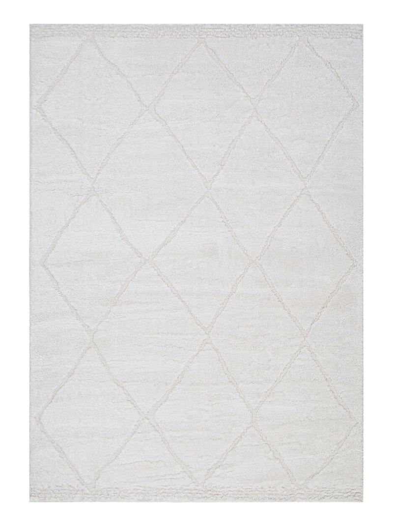 Future Home - Tapis déco style berbère losanges Ecru - Kiabi