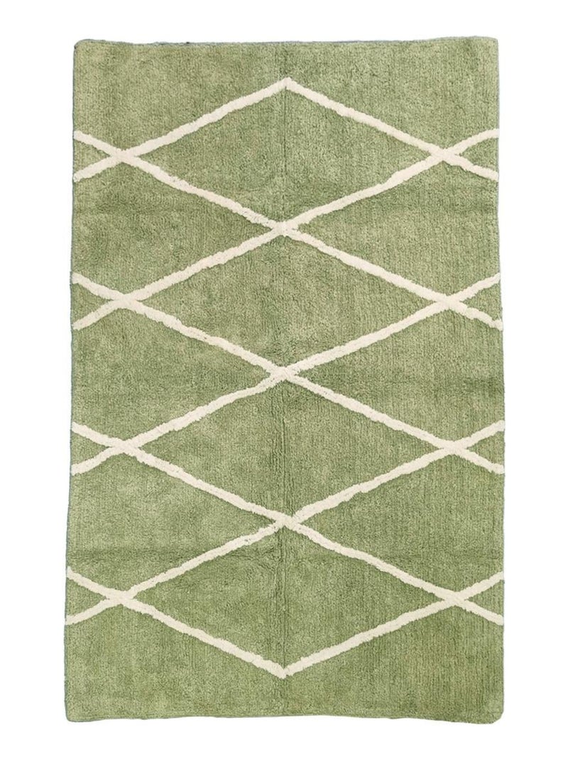 Future Home - Tapis déco type berbère en coton tufté Vert kaki - Kiabi