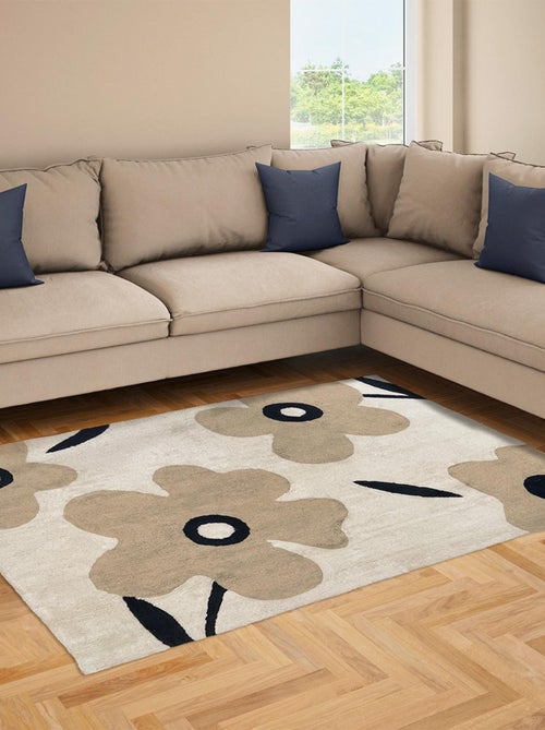 Future Home - Tapis en coton tufté ecru - Kiabi