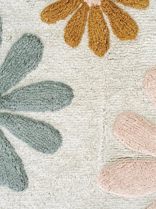 Future Home - Tapis enfant à fleurs en coton tufté - Kiabi