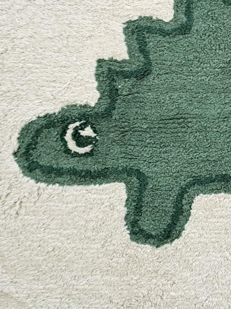 Future Home - Tapis enfant Dinosaure en coton tufté Blanc - Kiabi