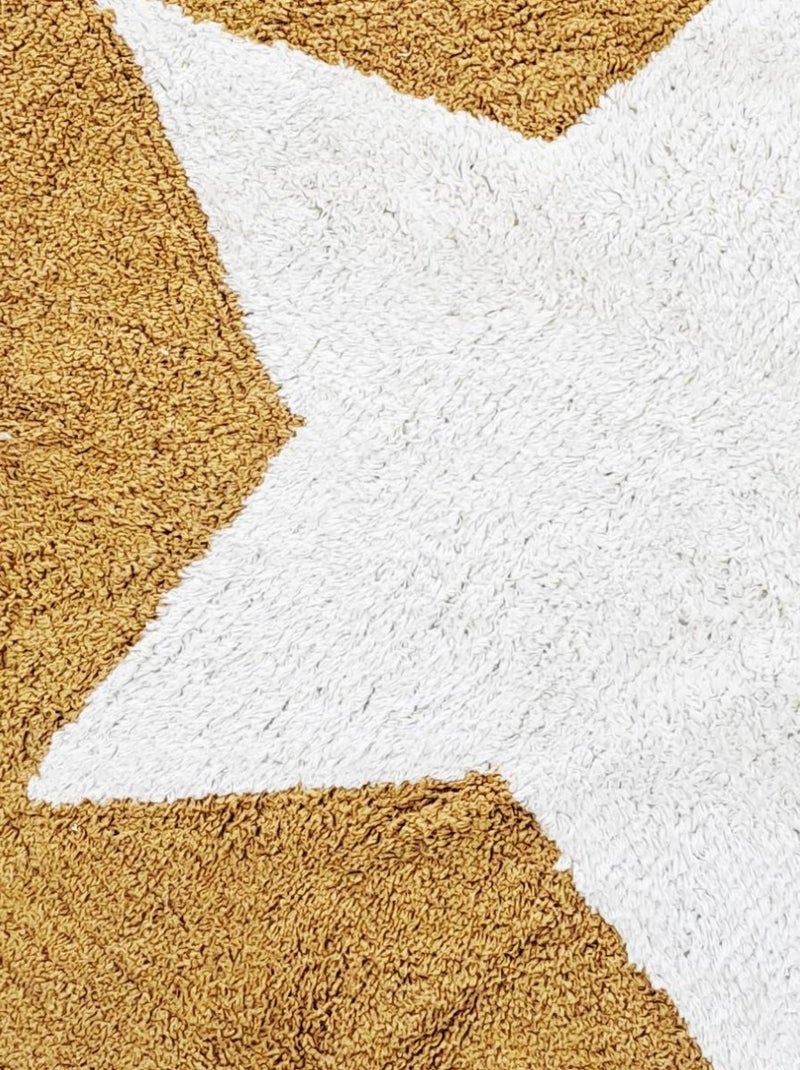 Future Home - Tapis enfant rond étoile en coton Jaune - Kiabi