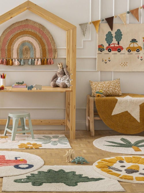 Future Home - Tapis enfant rond étoile en coton - Kiabi