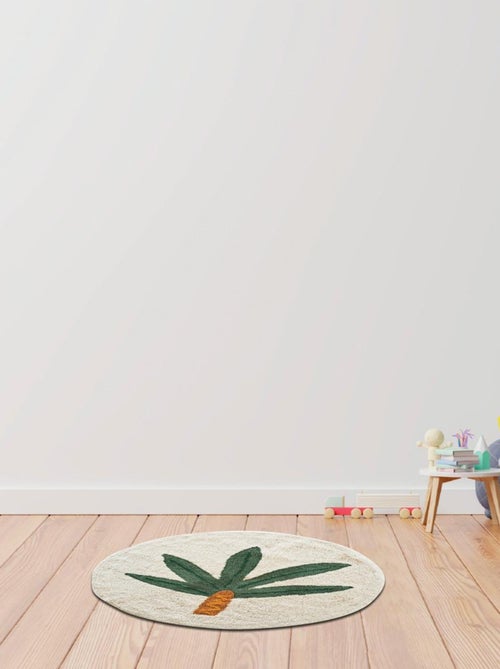 Future Home - Tapis enfant rond palmier en coton - Kiabi