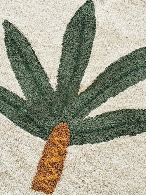 Future Home - Tapis enfant rond palmier en coton - Kiabi