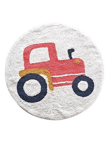 Future Home - Tapis enfant Tracteur rond en coton tufté