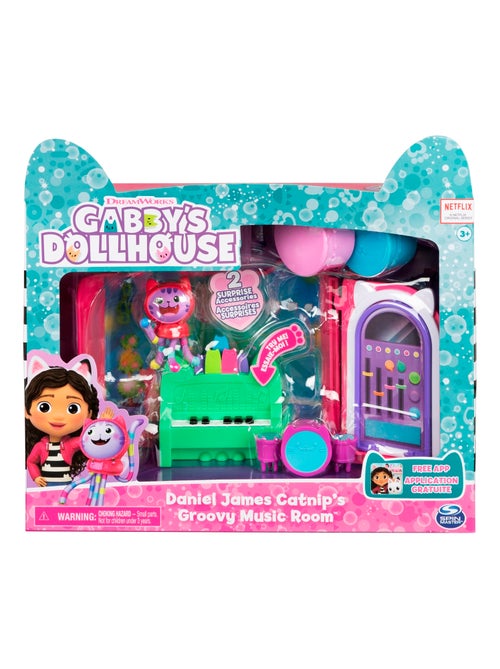 Gabby's Dollhouse - Salle de musique Groovy avec la figurine de Daniel James Catnip - Kiabi
