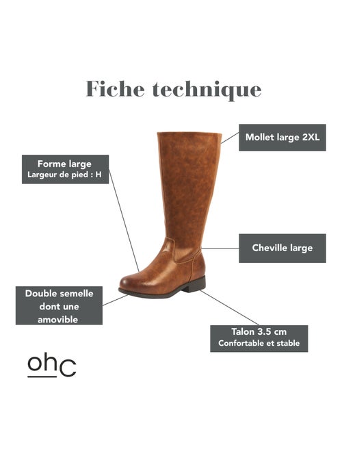 Gabylou - Bottes 2XL pour mollets larges - Modele Orange - Kiabi