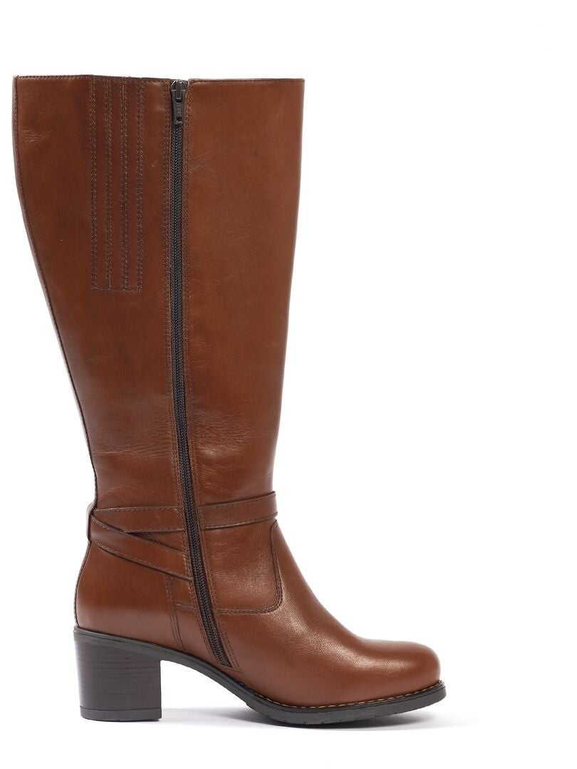 Bottes Hautes Femme Mollets 2XL - Modèle MELANIA - Confort Ville, Double Semelle Amovible, Talon 2,5 Cm