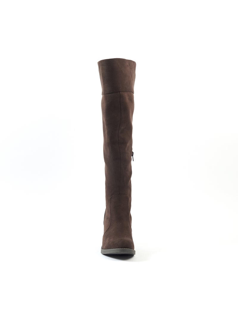 Gabylou - Bottes XL pour mollets larges - Modele Nathalie Marron foncé - Kiabi