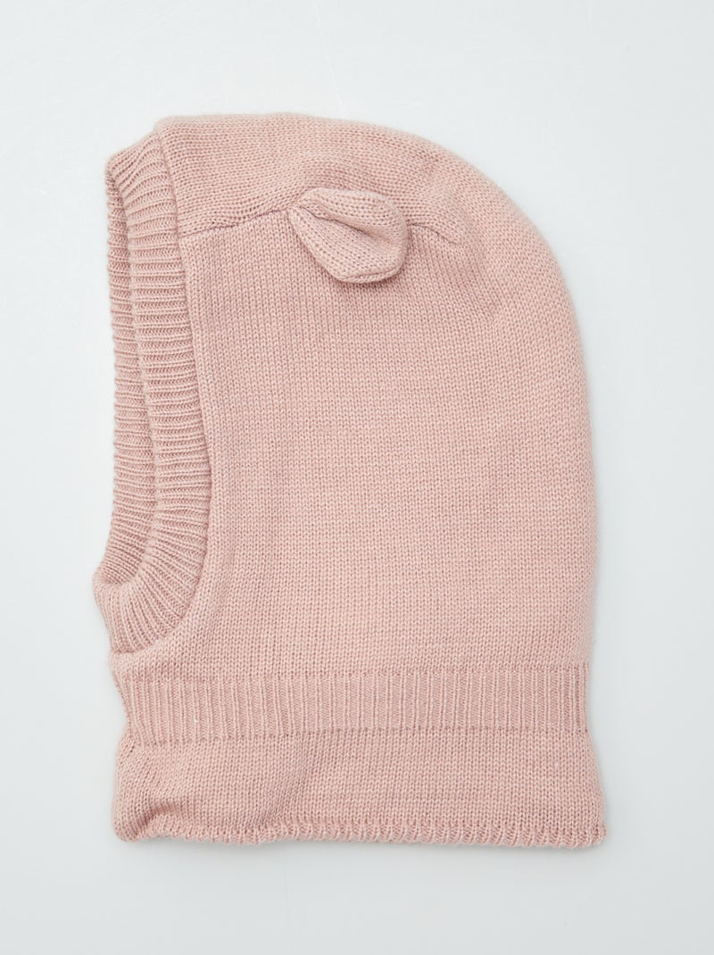 Gagoule intérieur effet moutonné avec oreilles Rose - Kiabi