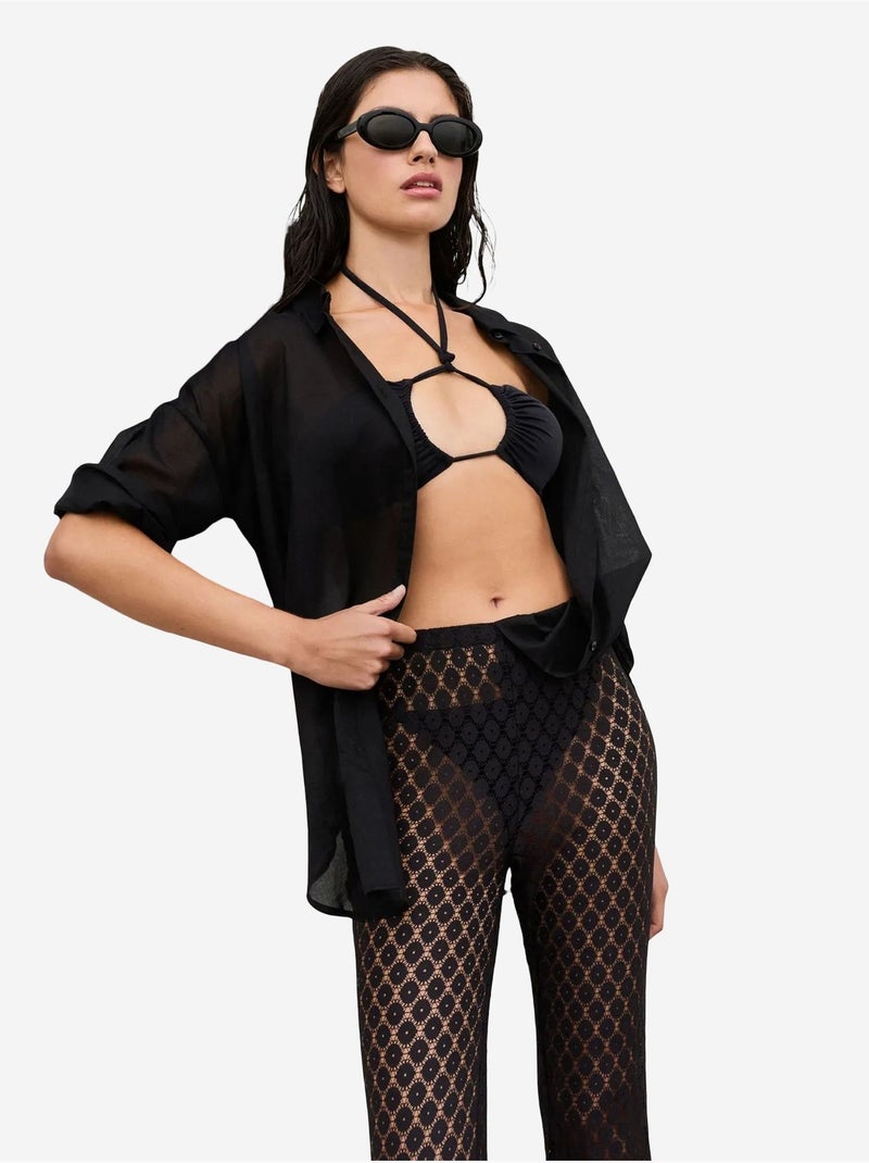 Gaia chemise penti Noir - Kiabi