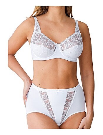 Gaine-culotte ventre plat détails tulle brodé - Afibel