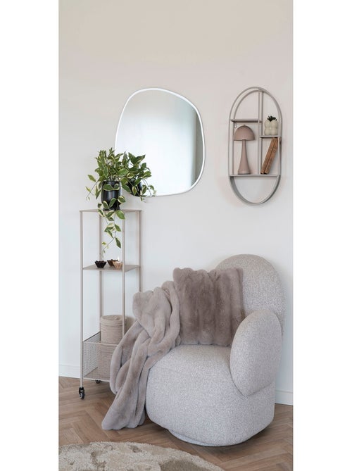 Galena Plaid - Plaid, fourrure synthétique, beige 130x180 cm - Kiabi