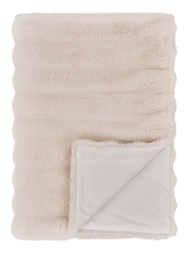 Galena Plaid - Plaid, fourrure synthétique, blanc 130x180 cm Blanc - Kiabi