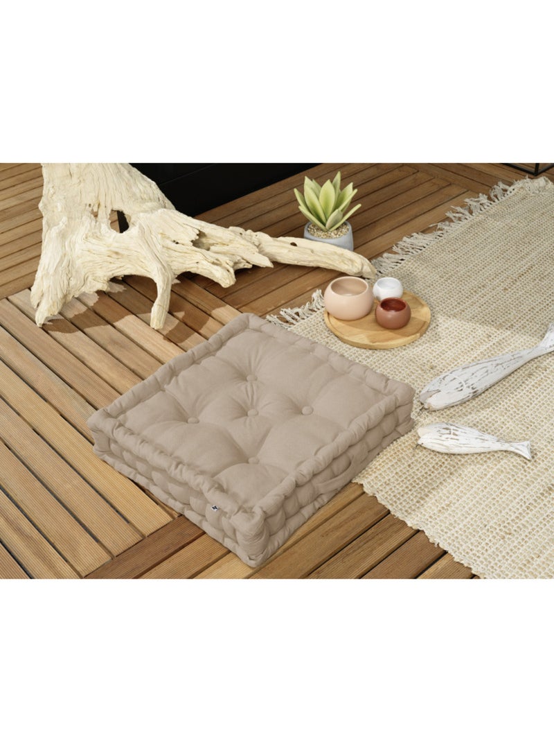 Galette de chaise -  L'effet papillon - 100% Coton Marron clair - Kiabi