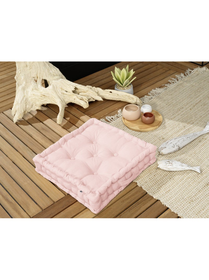 Galette de chaise -  L'effet papillon - 100% Coton Rose pâle - Kiabi