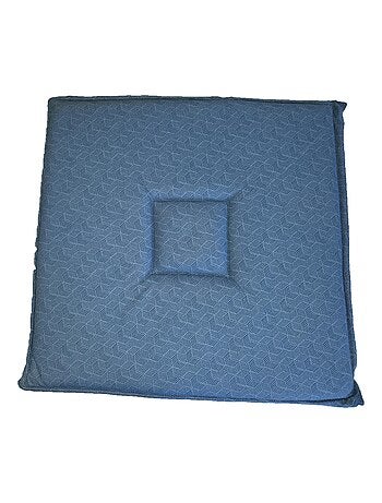 Galette de chaise 38 x 38 cm Geo lift bleu
