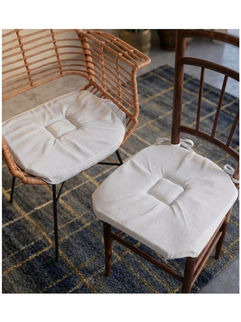 Galette de chaise 4 rabats Collection Nelsen Blanc - Kiabi