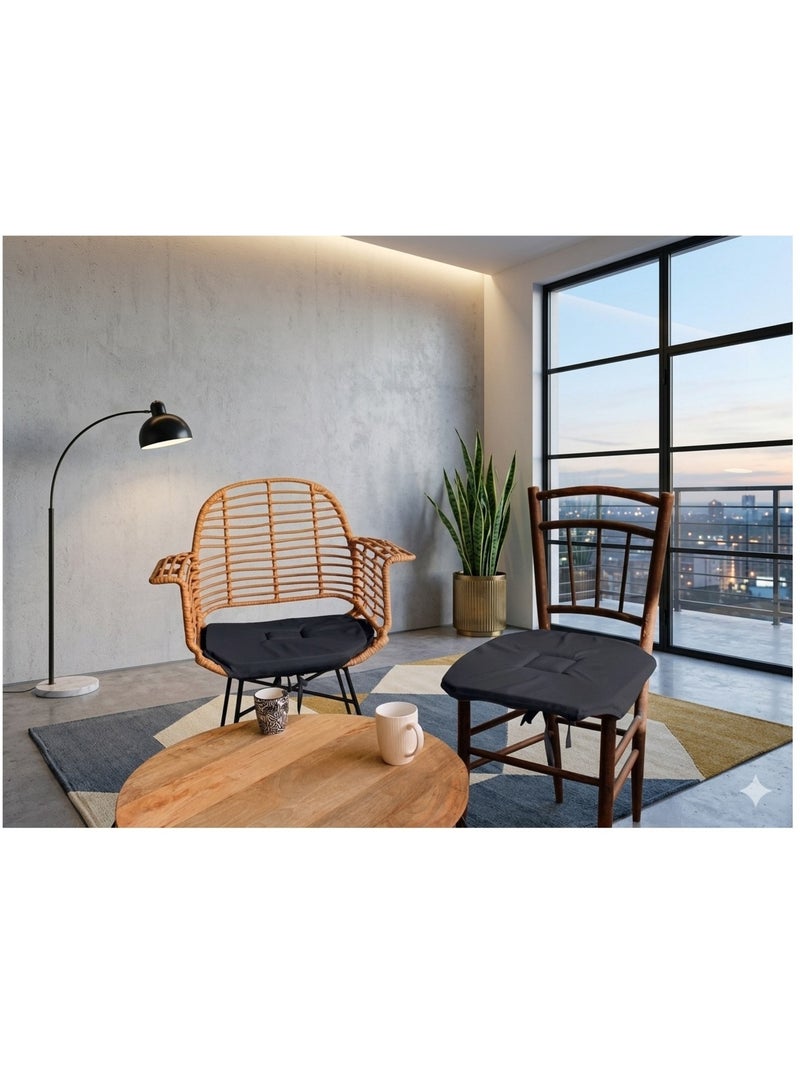 Galette de chaise 4 rabats Collection Nelsen gris anthracite - Kiabi