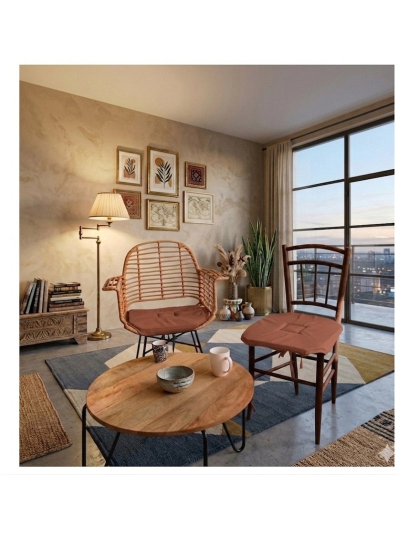 Galette de chaise 4 rabats Collection Nelsen Terracotta - Kiabi