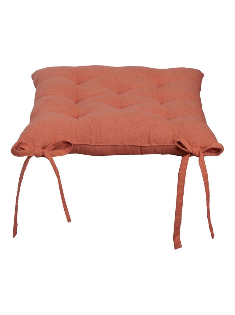 Galette de chaise 40x40x6 100%coton Terracotta - Kiabi