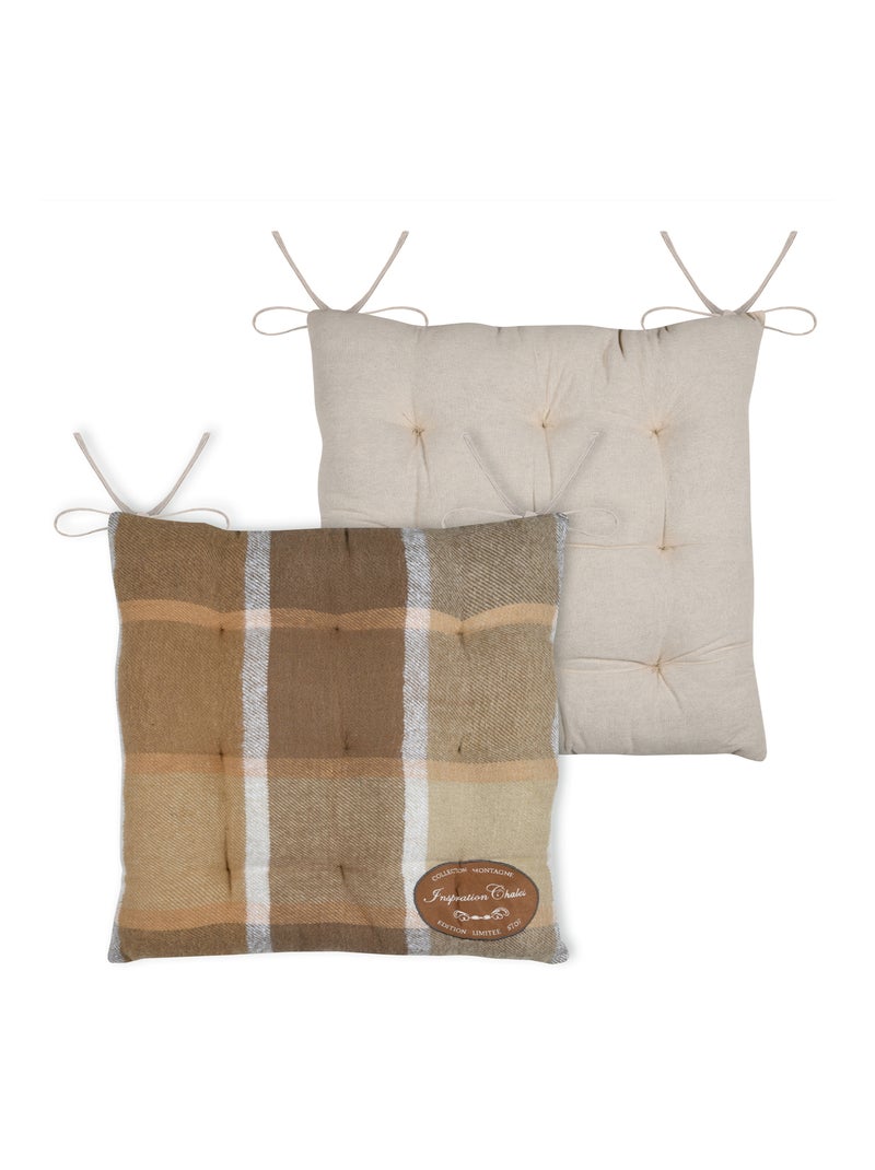 Galette de chaise à carreaux chalet Marron clair - Kiabi