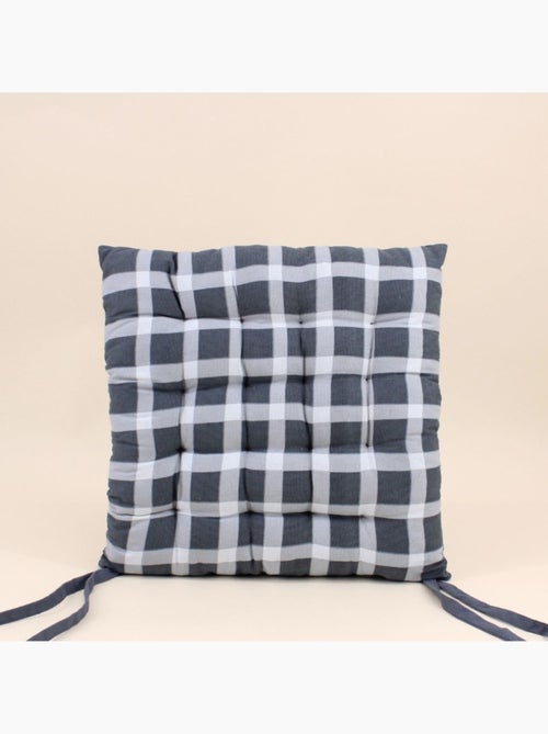 Galette de chaise à carreaux noire et blanche 40cm - Kiabi