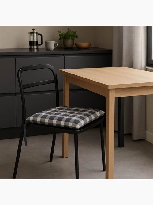 Galette de chaise à carreaux noire et blanche 40cm - Kiabi