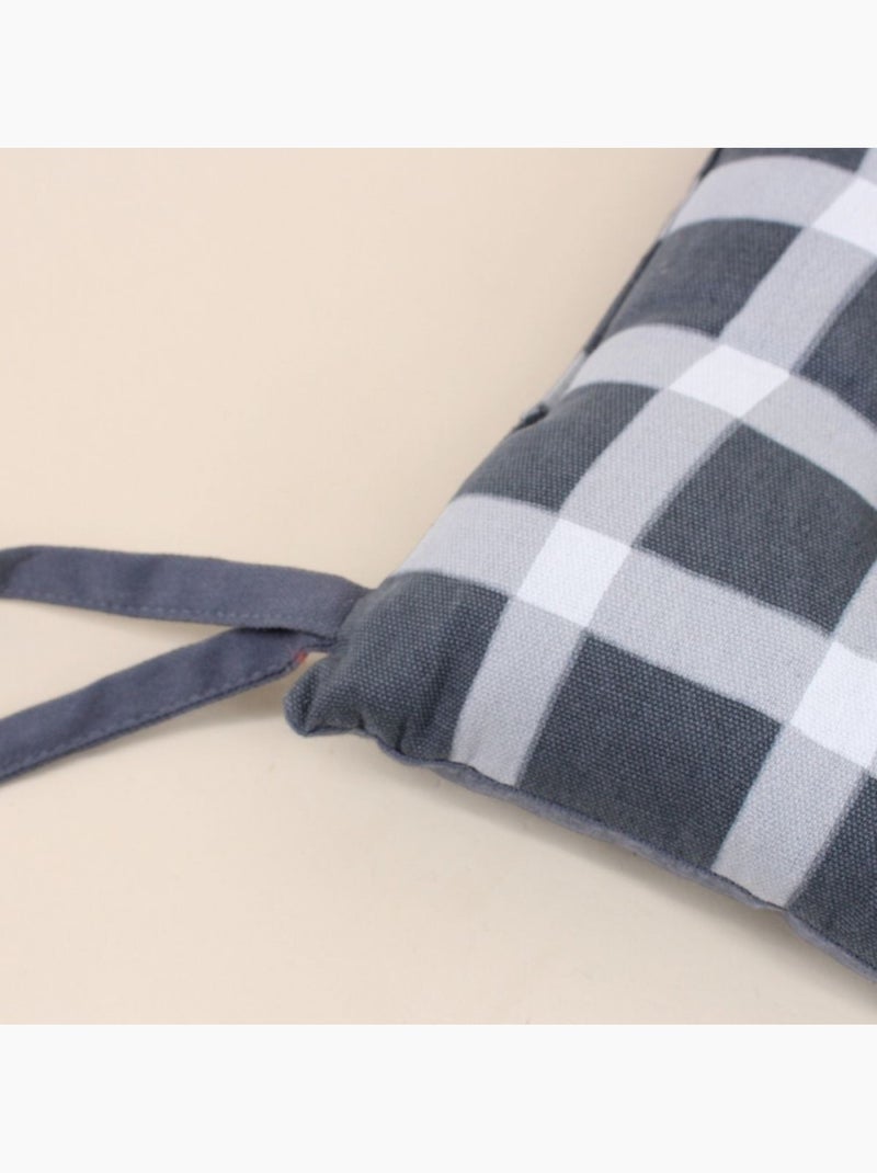 Galette de chaise à carreaux noire et blanche 40cm Noir - Kiabi