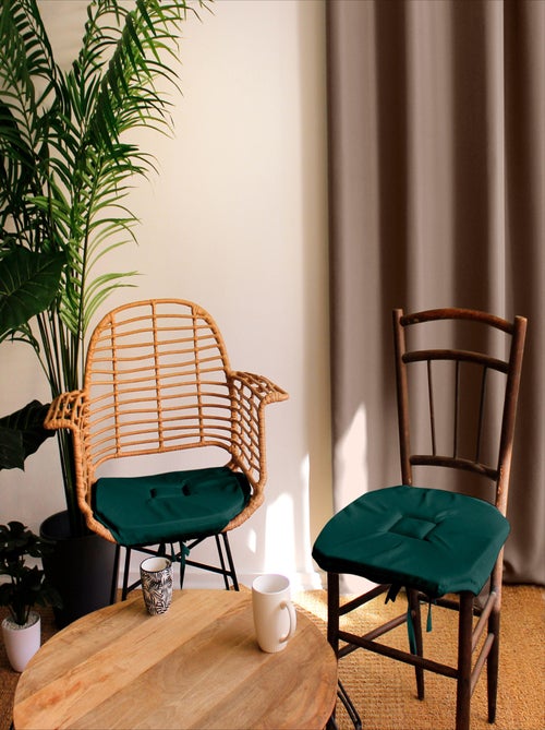 Galette de chaise à rabats et nouettes - Kiabi