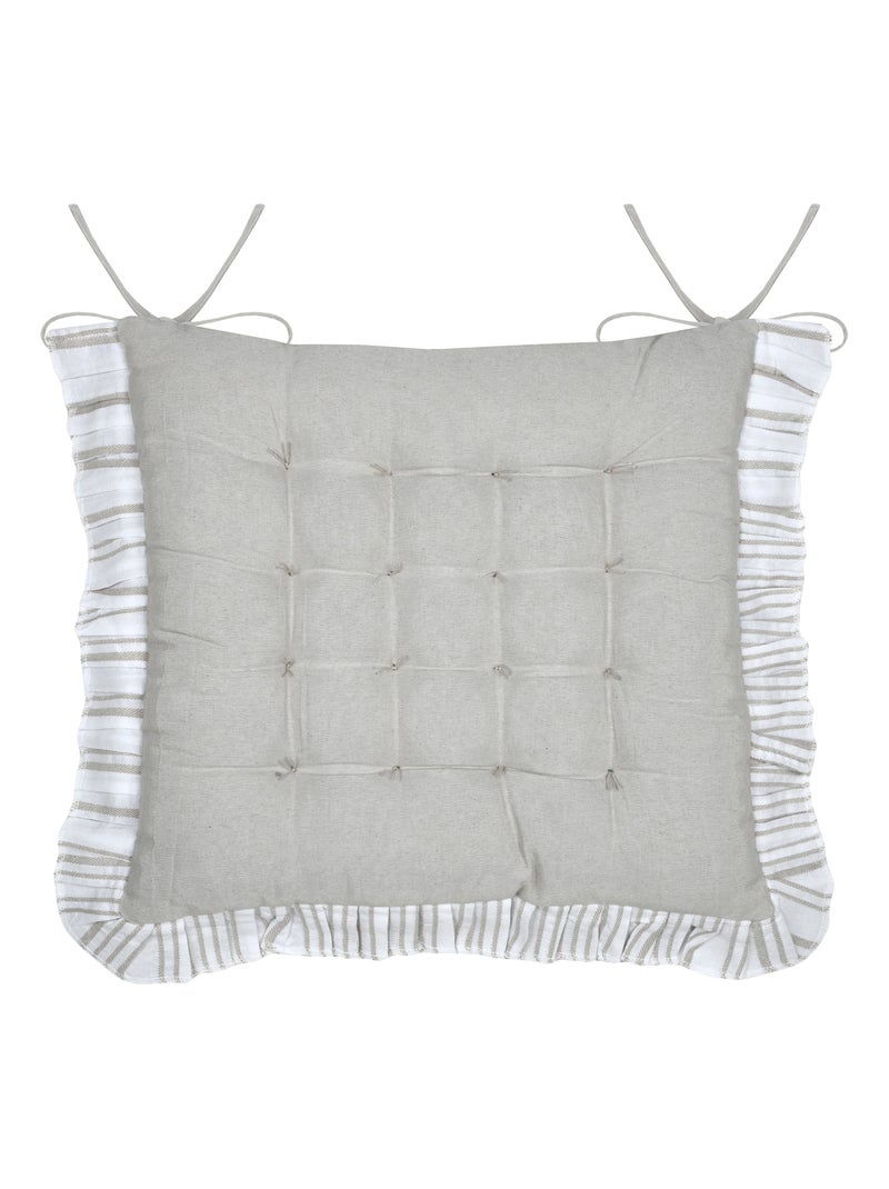 Galette de chaise à rayures verticales élégantes Ecru - Kiabi