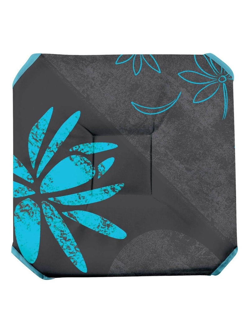 Galette de chaise anti-taches à rabats Lotus bleu Bleu - Kiabi