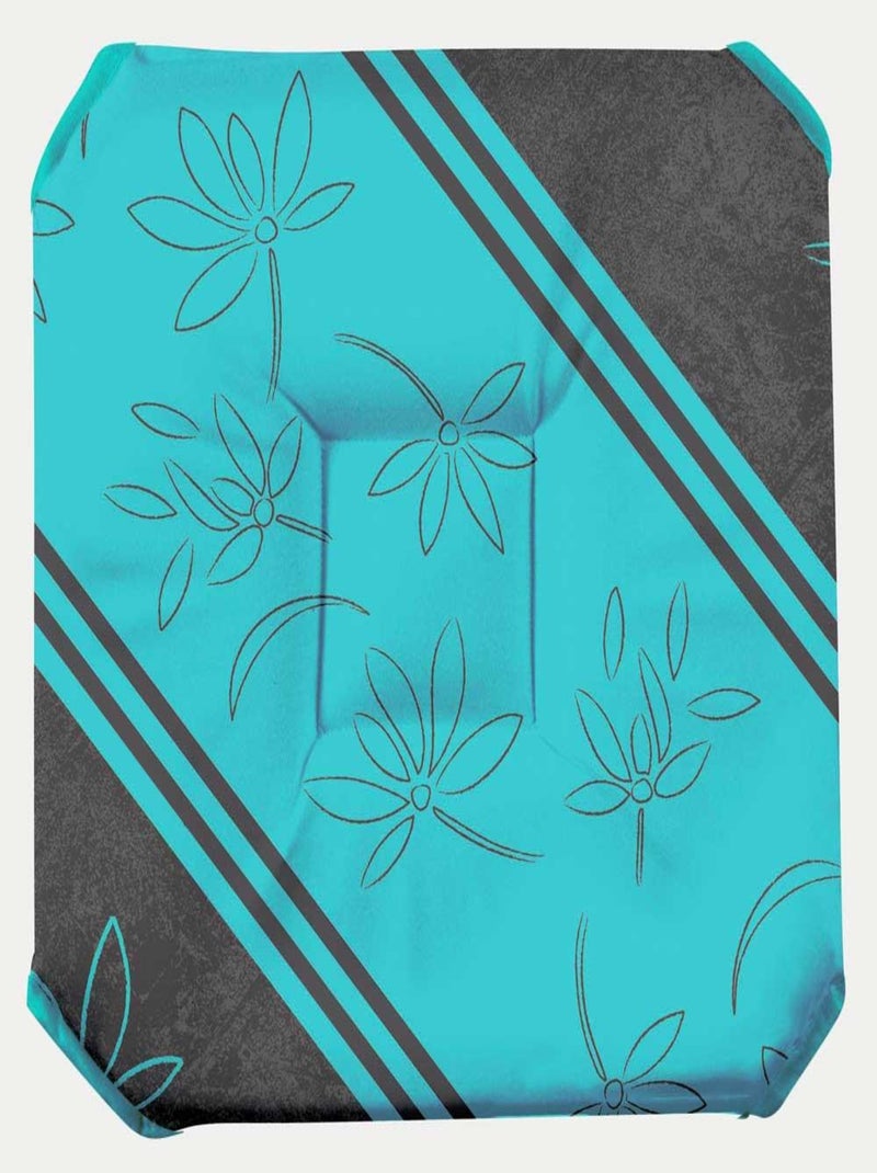 Galette de chaise anti-taches à rabats Lotus Lignes bleu Bleu - Kiabi