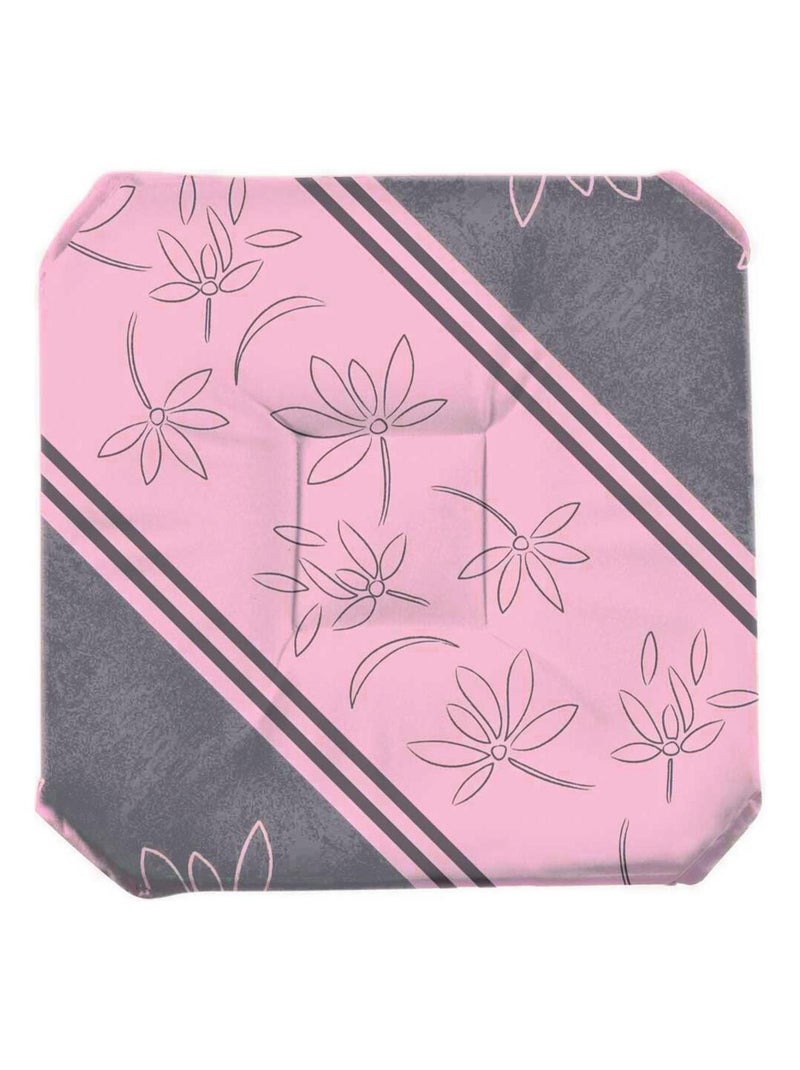 Galette de chaise anti-taches à rabats Lotus lignes poudré Rose - Kiabi