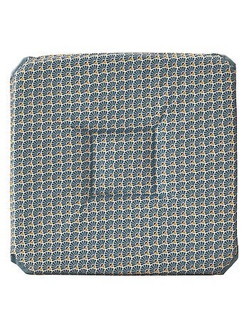 Galette de chaise anti-taches à rabats Paon bleu foncé